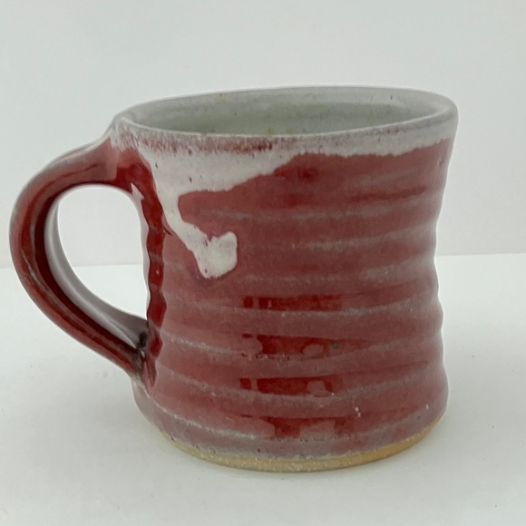 Red Artisan Studio Pottery Coffee Mug / Tea Cup, handmade 8 Oz - Picture 15 of 17